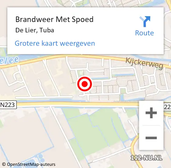 Locatie op kaart van de 112 melding: Brandweer Met Spoed Naar De Lier, Tuba op 6 september 2023 09:01