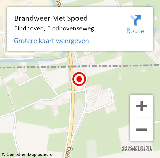 Locatie op kaart van de 112 melding: Brandweer Met Spoed Naar Eindhoven, Eindhovenseweg op 6 september 2023 09:25