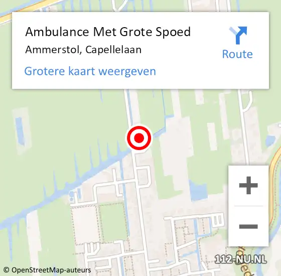 Locatie op kaart van de 112 melding: Ambulance Met Grote Spoed Naar Ammerstol, Capellelaan op 6 september 2023 10:08