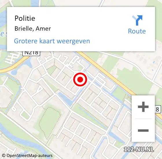 Locatie op kaart van de 112 melding: Politie Brielle, Amer op 6 september 2023 10:28