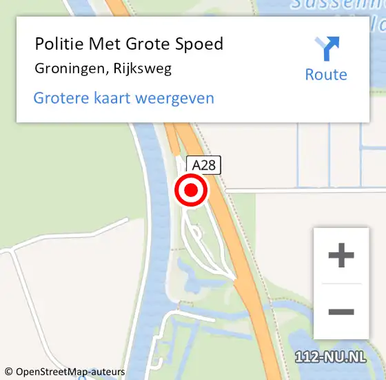 Locatie op kaart van de 112 melding: Politie Met Grote Spoed Naar Groningen, Rijksweg op 6 september 2023 11:07