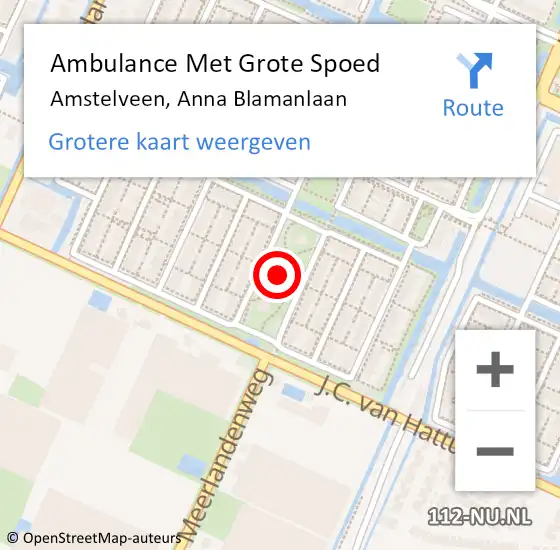 Locatie op kaart van de 112 melding: Ambulance Met Grote Spoed Naar Amstelveen, Anna Blamanlaan op 6 september 2023 11:44