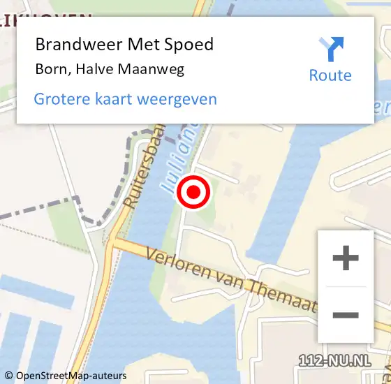 Locatie op kaart van de 112 melding: Brandweer Met Spoed Naar Born, Halve Maanweg op 6 september 2023 12:25