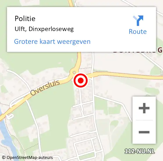 Locatie op kaart van de 112 melding: Politie Ulft, Dinxperloseweg op 6 september 2023 13:59
