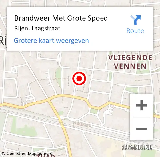 Locatie op kaart van de 112 melding: Brandweer Met Grote Spoed Naar Rijen, Laagstraat op 6 september 2023 14:01