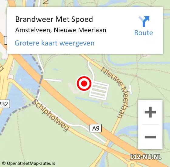 Locatie op kaart van de 112 melding: Brandweer Met Spoed Naar Amstelveen, Nieuwe Meerlaan op 6 september 2023 14:06