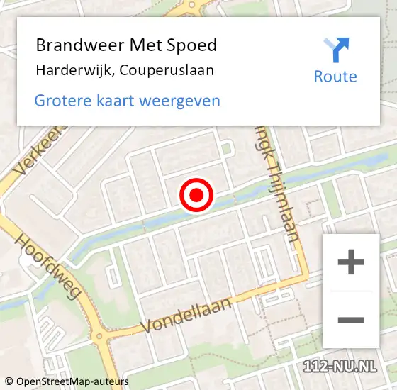 Locatie op kaart van de 112 melding: Brandweer Met Spoed Naar Harderwijk, Couperuslaan op 6 september 2023 14:24