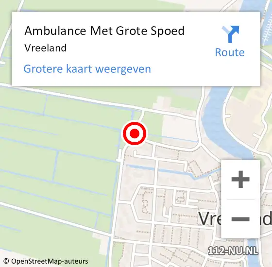 Locatie op kaart van de 112 melding: Ambulance Met Grote Spoed Naar Vreeland op 6 september 2023 14:25