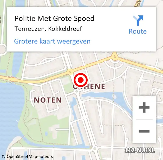 Locatie op kaart van de 112 melding: Politie Met Grote Spoed Naar Terneuzen, Kokkeldreef op 6 september 2023 14:31