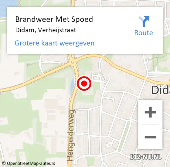 Locatie op kaart van de 112 melding: Brandweer Met Spoed Naar Didam, Verheijstraat op 6 september 2023 14:35