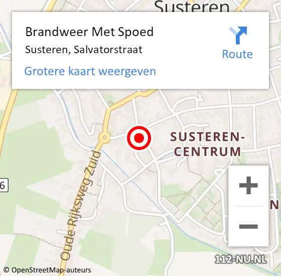 Locatie op kaart van de 112 melding: Brandweer Met Spoed Naar Susteren, Salvatorstraat op 6 september 2023 15:38