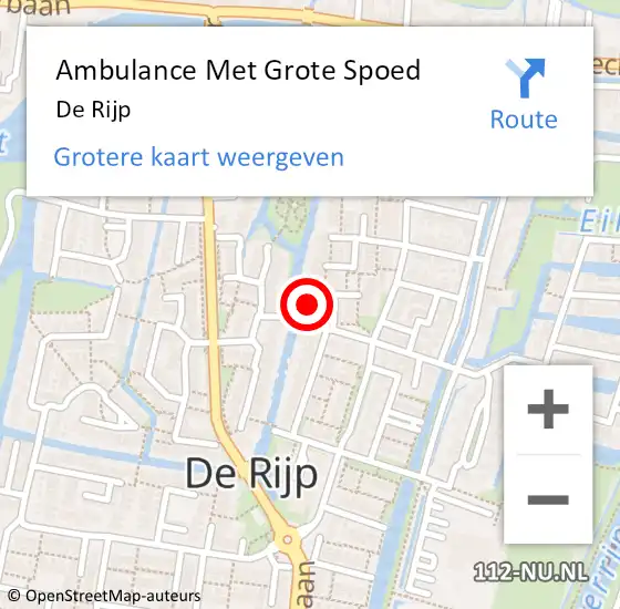 Locatie op kaart van de 112 melding: Ambulance Met Grote Spoed Naar De Rijp op 6 september 2023 16:21