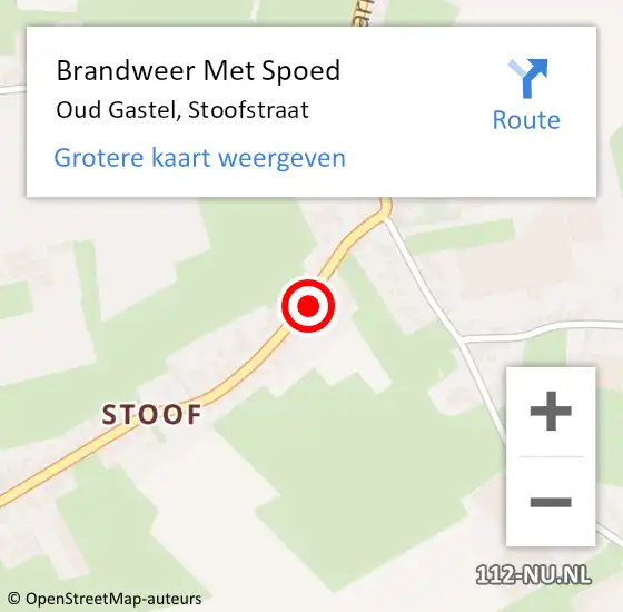 Locatie op kaart van de 112 melding: Brandweer Met Spoed Naar Oud Gastel, Stoofstraat op 6 september 2023 17:43