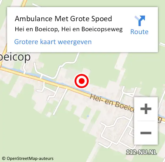 Locatie op kaart van de 112 melding: Ambulance Met Grote Spoed Naar Hei en Boeicop, Hei en Boeicopseweg op 7 september 2014 08:44