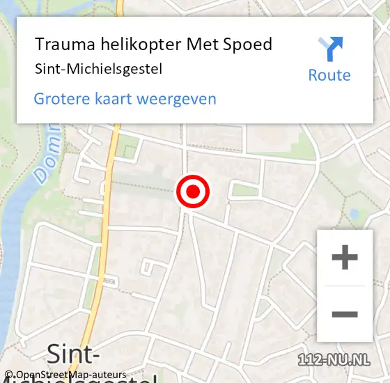 Locatie op kaart van de 112 melding: Trauma helikopter Met Spoed Naar Sint-Michielsgestel op 6 september 2023 18:14