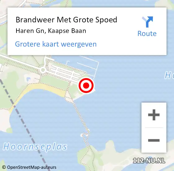 Locatie op kaart van de 112 melding: Brandweer Met Grote Spoed Naar Haren Gn, Kaapse Baan op 6 september 2023 18:17