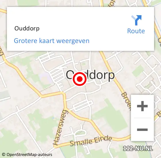 Locatie op kaart van de 112 melding:  Ouddorp op 6 september 2023 18:18