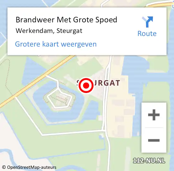 Locatie op kaart van de 112 melding: Brandweer Met Grote Spoed Naar Werkendam, Steurgat op 6 september 2023 18:27