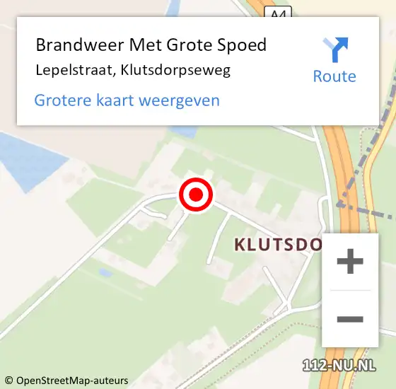 Locatie op kaart van de 112 melding: Brandweer Met Grote Spoed Naar Lepelstraat, Klutsdorpseweg op 6 september 2023 18:57