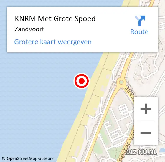 Locatie op kaart van de 112 melding: KNRM Met Grote Spoed Naar Zandvoort op 6 september 2023 19:22