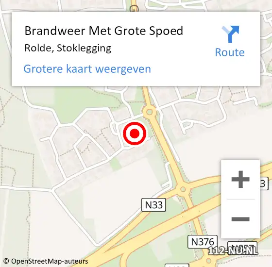 Locatie op kaart van de 112 melding: Brandweer Met Grote Spoed Naar Rolde, Stoklegging op 6 september 2023 19:25