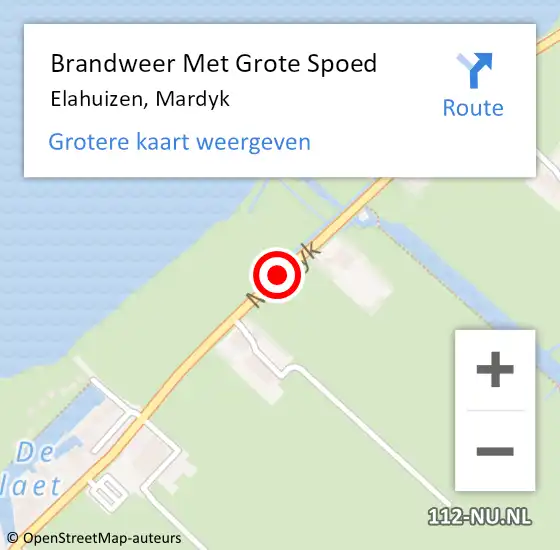 Locatie op kaart van de 112 melding: Brandweer Met Grote Spoed Naar Elahuizen, Mardyk op 7 september 2014 09:04