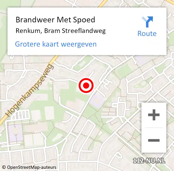 Locatie op kaart van de 112 melding: Brandweer Met Spoed Naar Renkum, Bram Streeflandweg op 6 september 2023 20:05