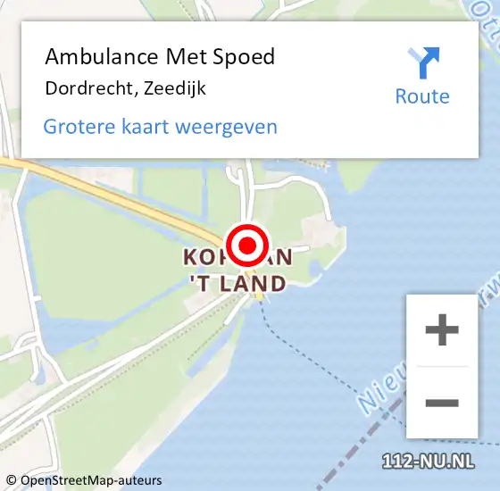 Locatie op kaart van de 112 melding: Ambulance Met Spoed Naar Dordrecht, Zeedijk op 6 september 2023 20:25
