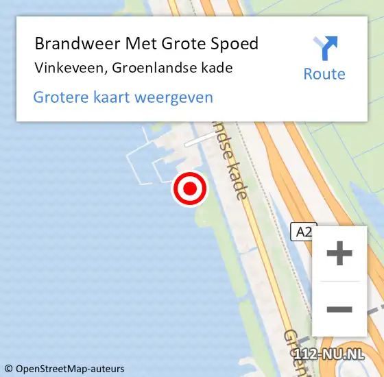 Locatie op kaart van de 112 melding: Brandweer Met Grote Spoed Naar Vinkeveen, Groenlandse kade op 6 september 2023 20:37