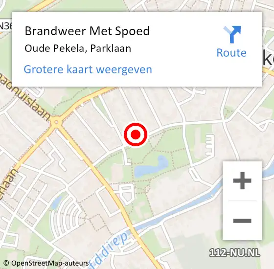 Locatie op kaart van de 112 melding: Brandweer Met Spoed Naar Oude Pekela, Parklaan op 6 september 2023 21:28