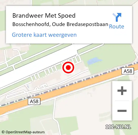 Locatie op kaart van de 112 melding: Brandweer Met Spoed Naar Bosschenhoofd, Oude Bredasepostbaan op 6 september 2023 21:32