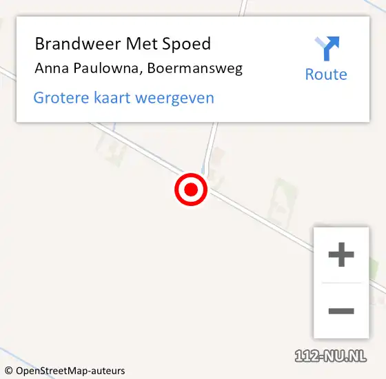 Locatie op kaart van de 112 melding: Brandweer Met Spoed Naar Anna Paulowna, Boermansweg op 6 september 2023 22:07