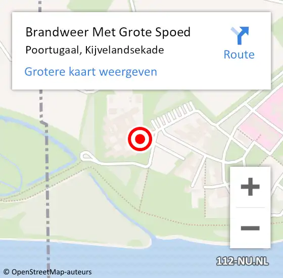 Locatie op kaart van de 112 melding: Brandweer Met Grote Spoed Naar Poortugaal, Kijvelandsekade op 6 september 2023 22:42