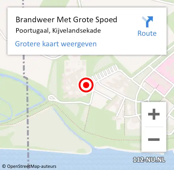 Locatie op kaart van de 112 melding: Brandweer Met Grote Spoed Naar Poortugaal, Kijvelandsekade op 6 september 2023 22:53