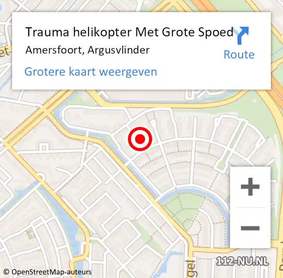 Locatie op kaart van de 112 melding: Trauma helikopter Met Grote Spoed Naar Amersfoort, Argusvlinder op 6 september 2023 23:25