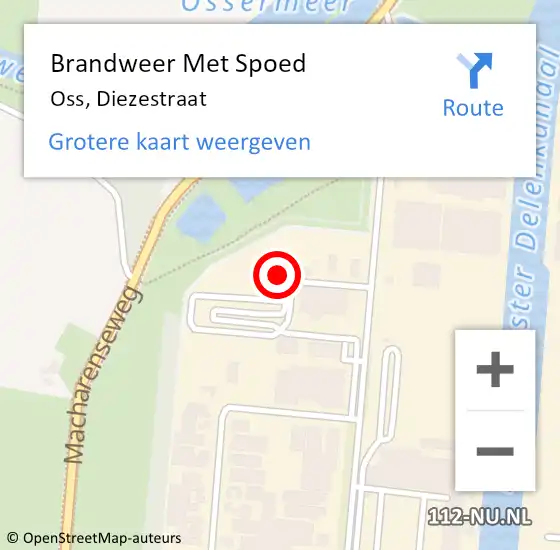 Locatie op kaart van de 112 melding: Brandweer Met Spoed Naar Oss, Diezestraat op 7 september 2023 00:19