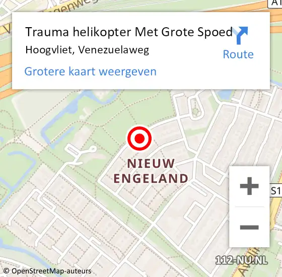 Locatie op kaart van de 112 melding: Trauma helikopter Met Grote Spoed Naar Hoogvliet, Venezuelaweg op 7 september 2023 00:37