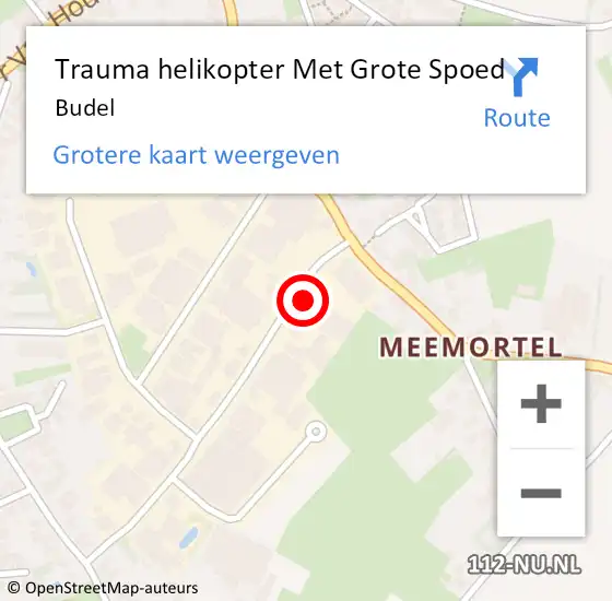 Locatie op kaart van de 112 melding: Trauma helikopter Met Grote Spoed Naar Budel op 7 september 2023 00:47