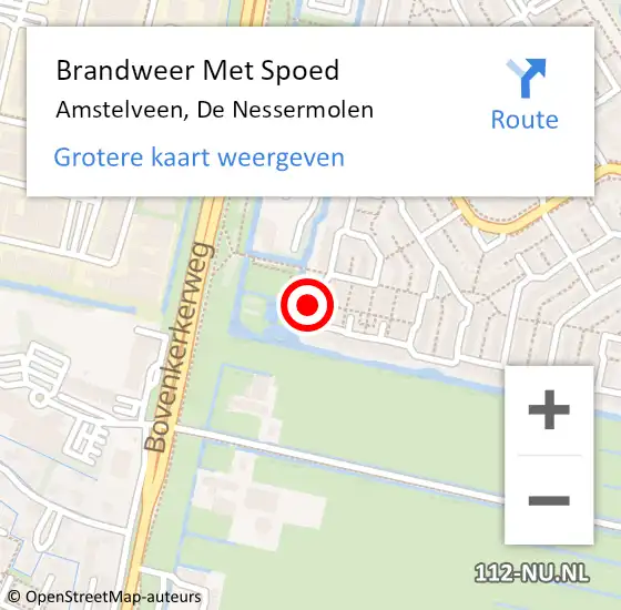 Locatie op kaart van de 112 melding: Brandweer Met Spoed Naar Amstelveen, De Nessermolen op 7 september 2023 01:13