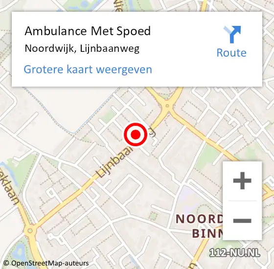 Locatie op kaart van de 112 melding: Ambulance Met Spoed Naar Noordwijk, Lijnbaanweg op 7 september 2023 01:53