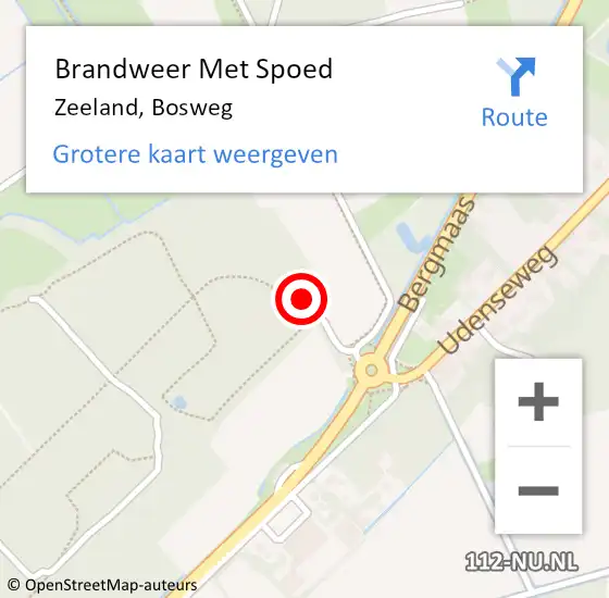 Locatie op kaart van de 112 melding: Brandweer Met Spoed Naar Zeeland, Bosweg op 7 september 2023 02:07