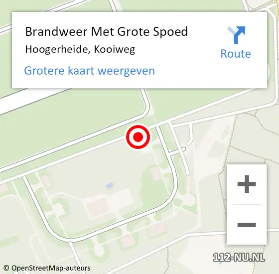 Locatie op kaart van de 112 melding: Brandweer Met Grote Spoed Naar Hoogerheide, Kooiweg op 7 september 2023 03:47
