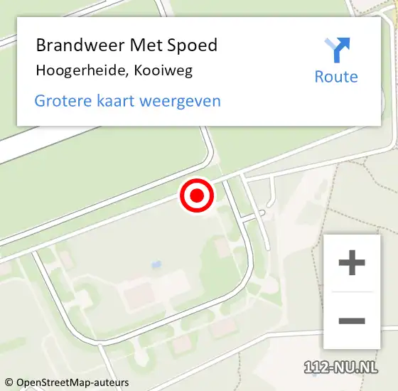 Locatie op kaart van de 112 melding: Brandweer Met Spoed Naar Hoogerheide, Kooiweg op 7 september 2023 04:14