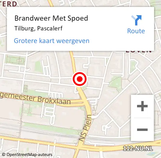 Locatie op kaart van de 112 melding: Brandweer Met Spoed Naar Tilburg, Pascalerf op 7 september 2023 06:59