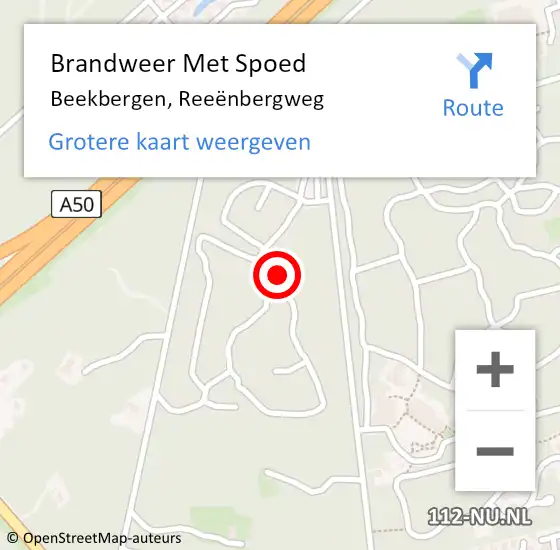 Locatie op kaart van de 112 melding: Brandweer Met Spoed Naar Beekbergen, Reeënbergweg op 7 september 2023 08:32