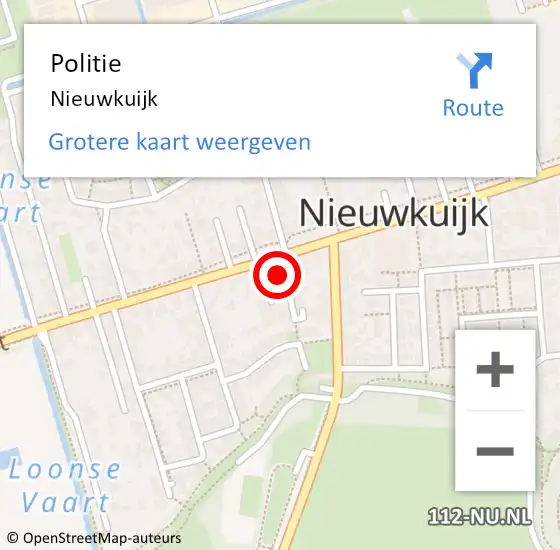 Locatie op kaart van de 112 melding: Politie Nieuwkuijk op 7 september 2023 08:41