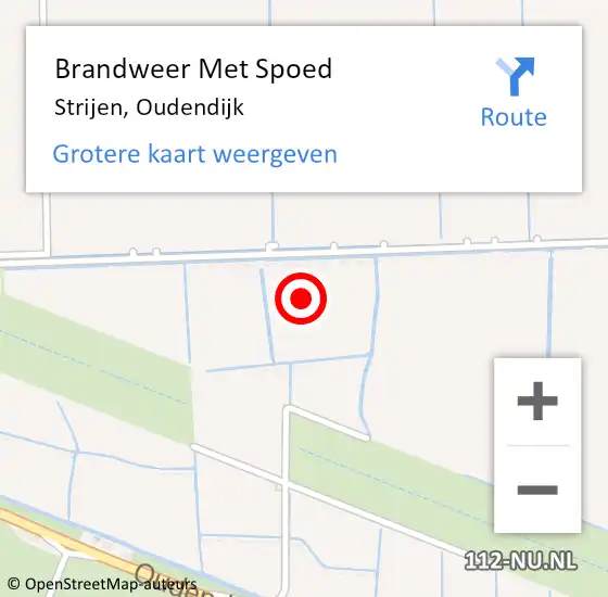 Locatie op kaart van de 112 melding: Brandweer Met Spoed Naar Strijen, Oudendijk op 7 september 2023 08:45