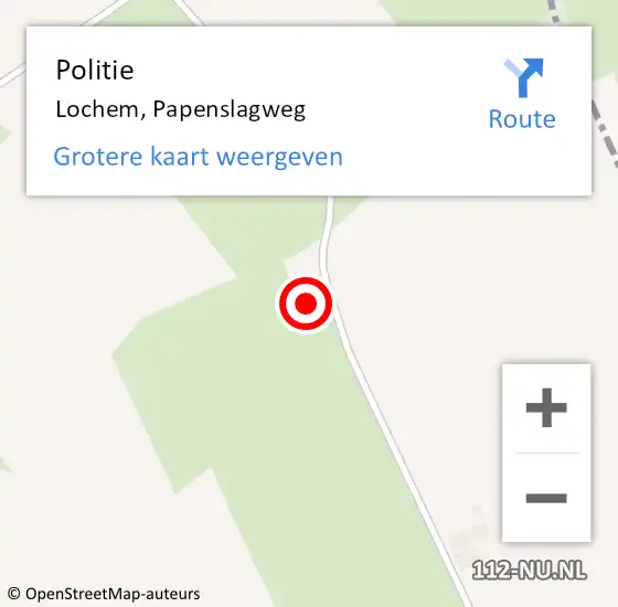 Locatie op kaart van de 112 melding: Politie Lochem, Papenslagweg op 7 september 2023 08:57