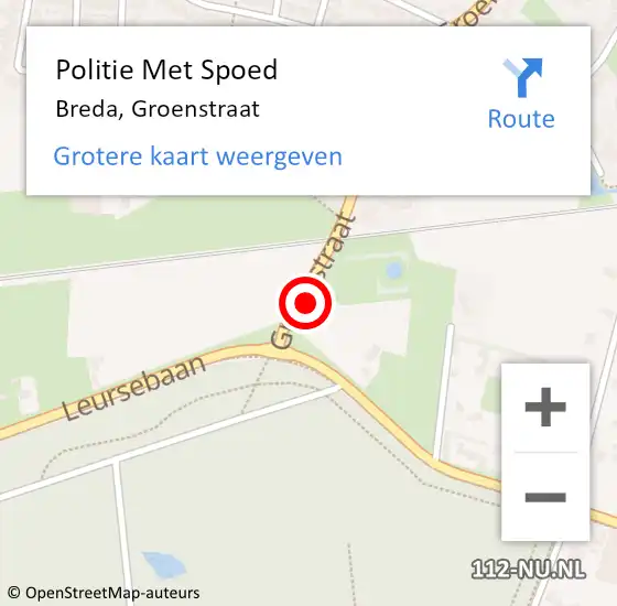 Locatie op kaart van de 112 melding: Politie Met Spoed Naar Breda, Groenstraat op 7 september 2023 09:23