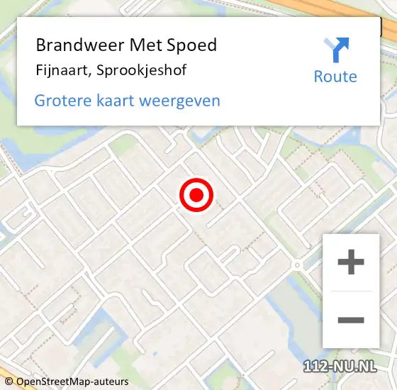 Locatie op kaart van de 112 melding: Brandweer Met Spoed Naar Fijnaart, Sprookjeshof op 7 september 2023 09:47